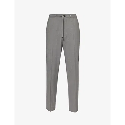 Corneliani Elastic-waist Straight-leg Track Pants In Grey