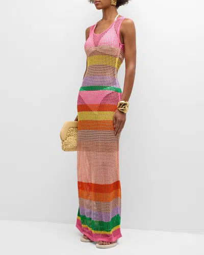 Pq Swim Marlo Striped Knit Maxi Dress In Neapolitan