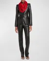 Alexander Mcqueen Silk Chiffon Skull Scarf In 6460 Red Black