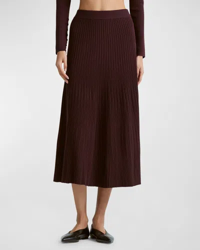 Altuzarra Ireene Pleated Knit Midi Skirt In Acai