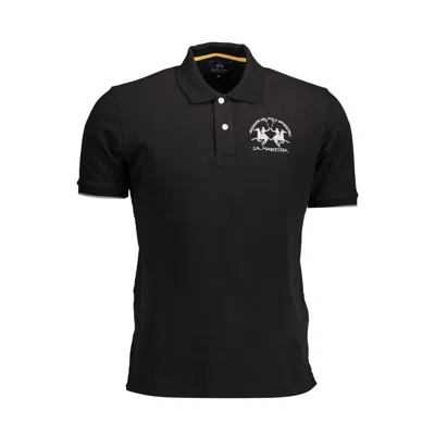 La Martina Black Cotton Polo Shirt