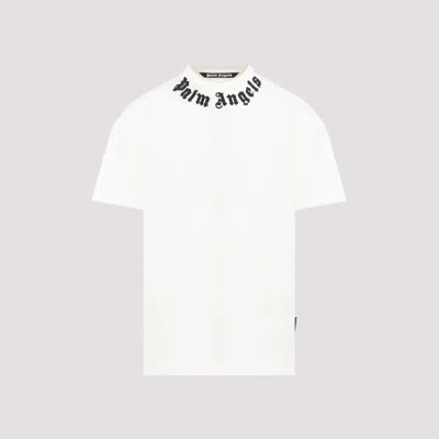 Palm Angels Black Off White Neck Logo Cotton T-shirt
