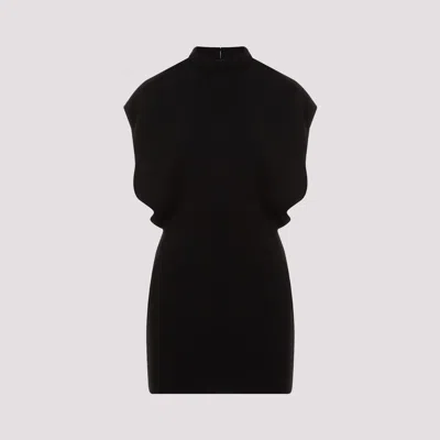 Max Mara Black Querce Triacetate Mini Dress