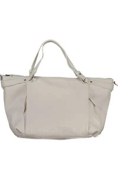 Desigual Chic White Multi-strap Handbag Delight In Gray