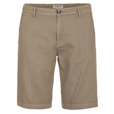 Fred Mello Summertime Sophistication Beige Cotton Shorts In Brown