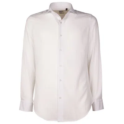 Made In Italy White Cotton Shirt In Neutral