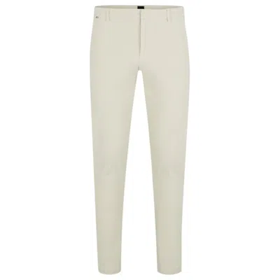 Hugo Boss Slim-fit Regular-rise Chinos In Stretch Cotton In White