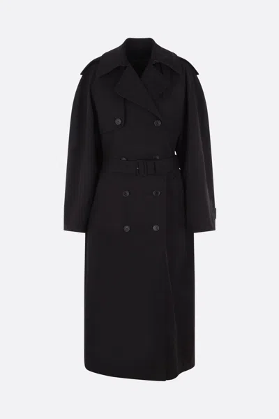 Balenciaga Garde-robe Hourglass Trench Coat Clothing In Black
