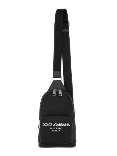 Dolce & Gabbana Pouch With Logo In Burgundy