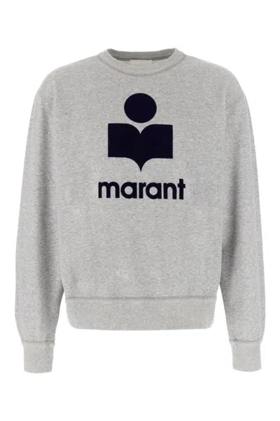 Isabel Marant Mikoy Logo Sweatshirt In Grey Midnight