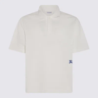 Burberry White Cotton Polo Shirt