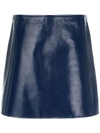 COURRÈGES leather effect mini skirt,417J0721812243471