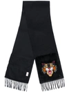 GUCCI GUCCI ANGRY CAT POCKET SCARF - BLACK,4774343G17212324973