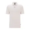 Hugo Boss Regular-fit Polo Shirt In Cotton And Linen In Light Pink