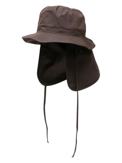 Lemaire Desert Cotton-blend Bucket Hat In Re373 Aubergine