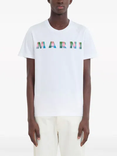 Marni Men Cotton Knit T-shirt In Gow01 Lily White