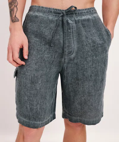 Atm Anthony Thomas Melillo Linen With Wash Cargo Shorts In Black