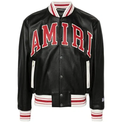 Amiri Leather Outerwears In Black/red
