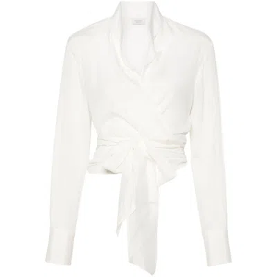 Mazzarelli Wrap-design Blouse In White