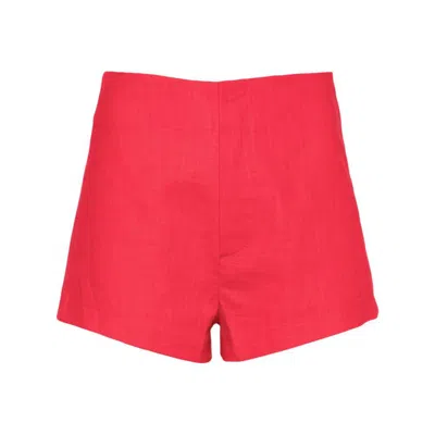 Musier Soline Linen Shorts In Red