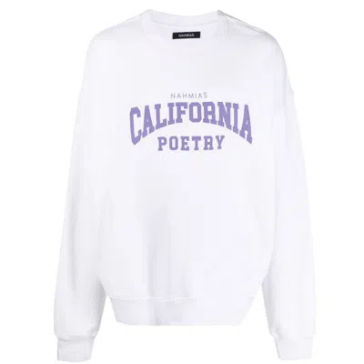 Nahmias California Poetry Cotton Sweatshirt In White