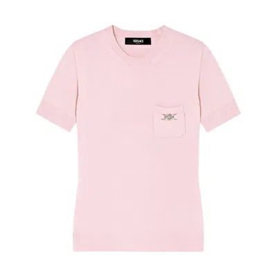 Versace Cashmere-blend Knit Top In Pink
