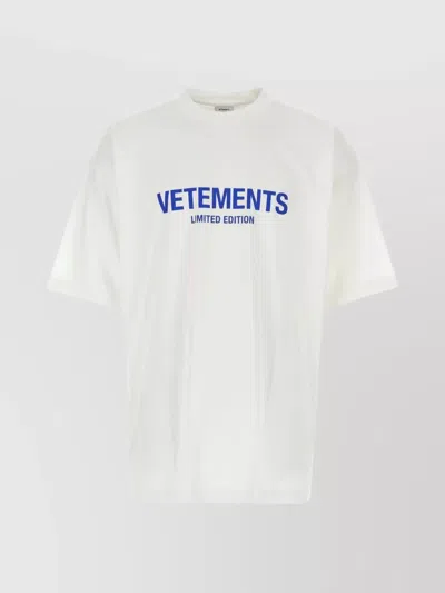 Vetements Logo-print Cotton T-shirt In White