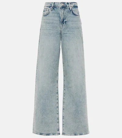 7 For All Mankind Scout High-rise Wide-leg Jeans In Blue