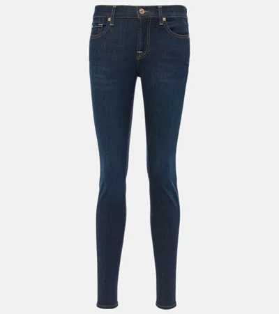7 For All Mankind The Skinny High-rise Skinny Jeans In Blue