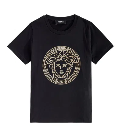 Versace Kids' Boys Black & Gold Medusa Cotton T-shirt