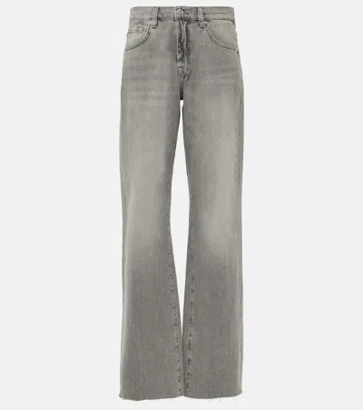 7 For All Mankind Tess High-rise Wide-leg Jeans In Grey