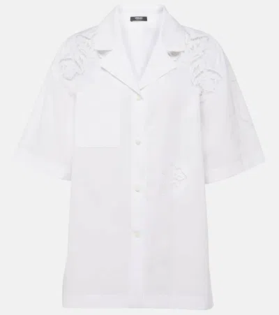 Versace Embroidered Sangallo Shirt In White