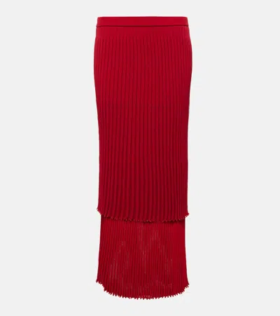 Altuzarra Ariana Pleated Knit Maxi Skirt In Red
