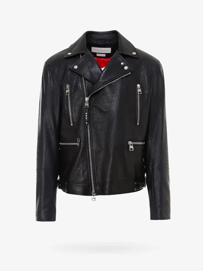 Alexander Mcqueen Man Jacket Man Black Leather Jackets