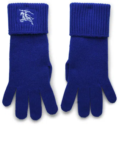 Burberry Woman  Blue Cashmere Blend Gloves