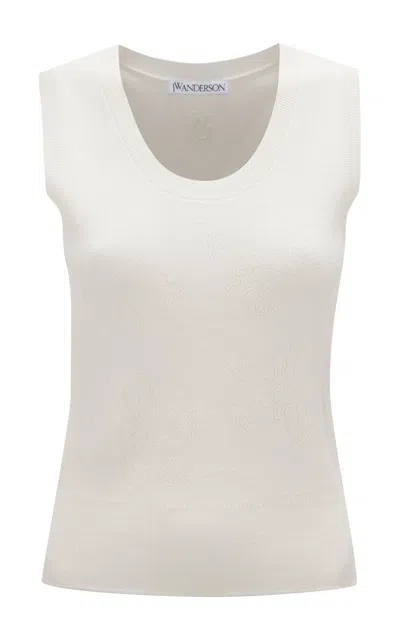 Jw Anderson Pointelle Tank Top In White