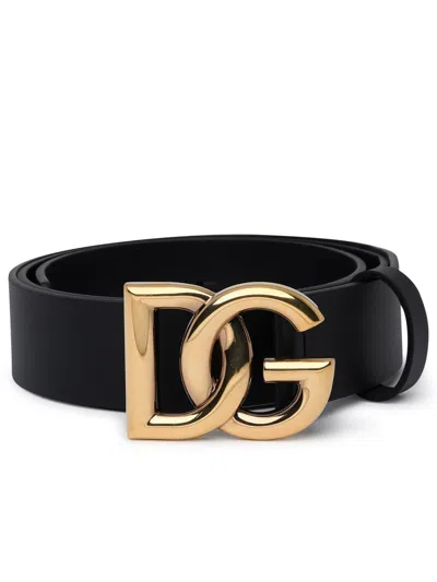 Dolce & Gabbana Leather Belt Man In Black