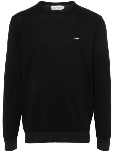 Calvin Klein Cotton Silk Blend Cn Sweater Clothing In Black