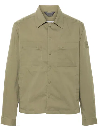 Calvin Klein Tech Cotton Stretch Overshirt Clothing In Green