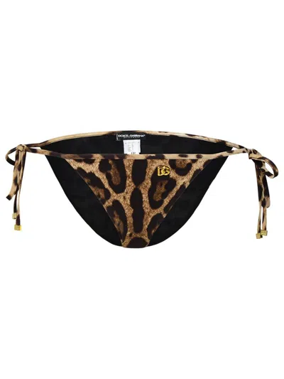 Dolce & Gabbana Brown Polyamide Blend Bikini Bottoms