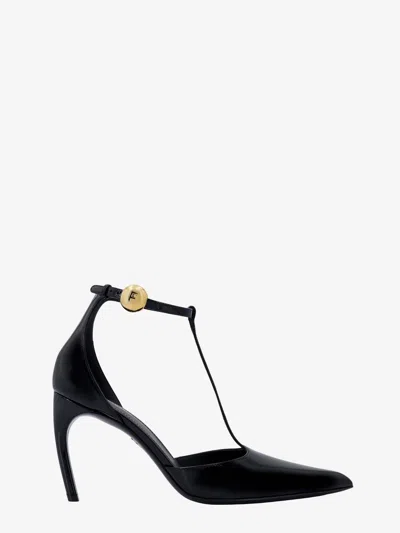 Ferragamo Woman T-strap Sandal In Black