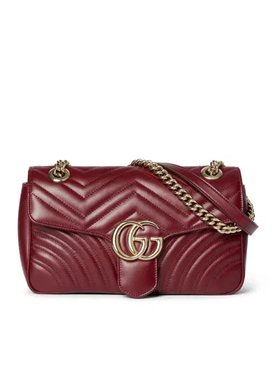 Gucci Women Gg Marmont Small Shoulder Bag In Red
