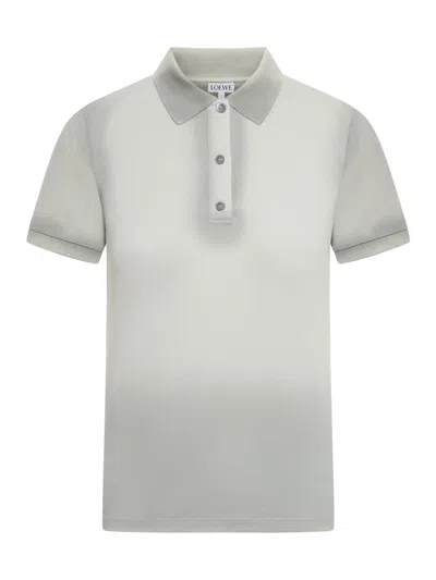 Loewe Women Cotton Polo Shirt In Gray