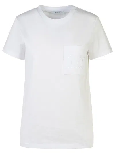 Max Mara Woman  'papaia' White Cotton T-shirt