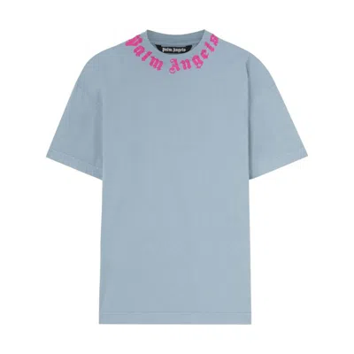 Palm Angels T-shirts In Grey/pink