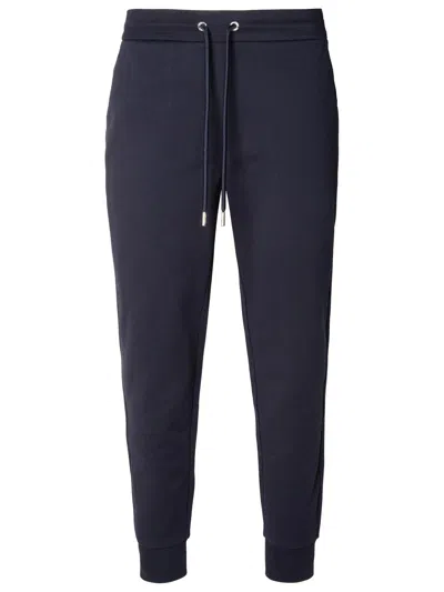 Moncler Navy Cotton Track Pants In Blue