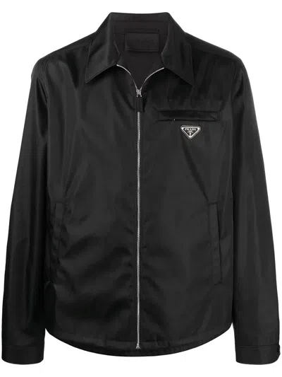 Prada Women Re-nylon Blouson Jacket In Black