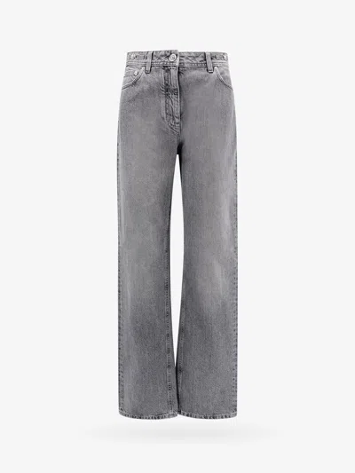 Versace Woman Trouser Woman Grey Pants In Gray