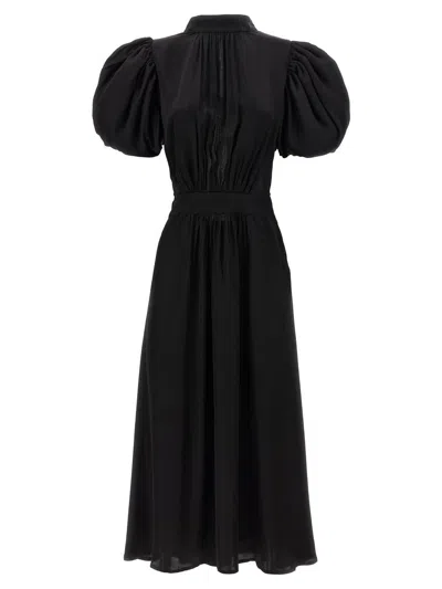 Rotate Birger Christensen Rotate 'puff Sleeve Midi' Dress In Black