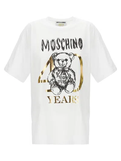 Moschino 'teddy 40 Years Of Love' T-shirt In White
